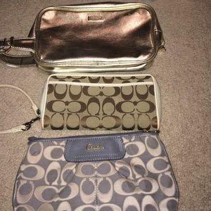 Coach, Versace clutches/wallets