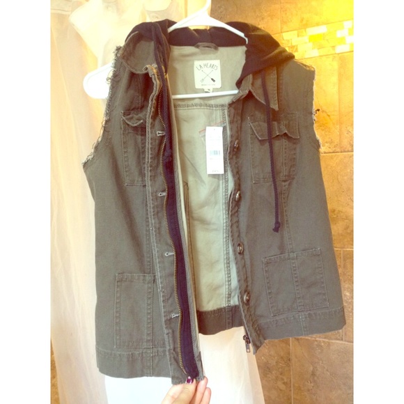 Pacsun Women's Olive Green Lined Zip Up