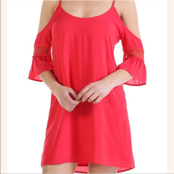 Cherry red detailed boutique dress- brand new!