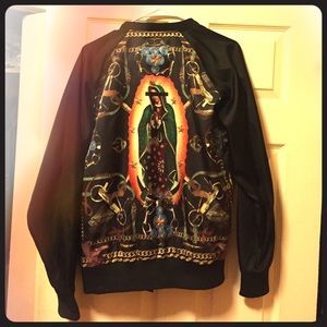 Crooks & Castle Virgin Mary varsity jacket