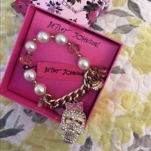 Betsy Johnson bling skull bracelet.