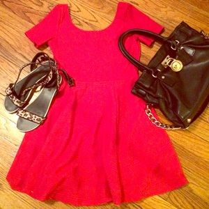 Aztec textured skater dress