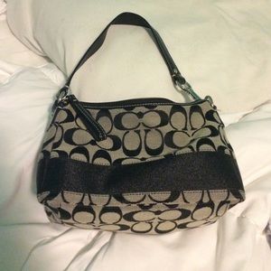 Coach mini black signature bag purse