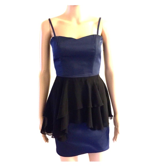 Satin & Chiffon Dress with Boning