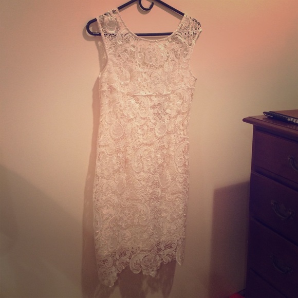 Francesca's White Lace Dress-- rehearsal dinner!