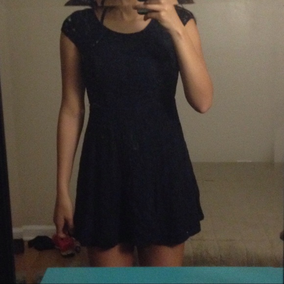 Short Navy Blue Dress - Picture 2 of 3