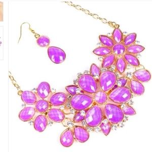 Purple Flower Necklace set