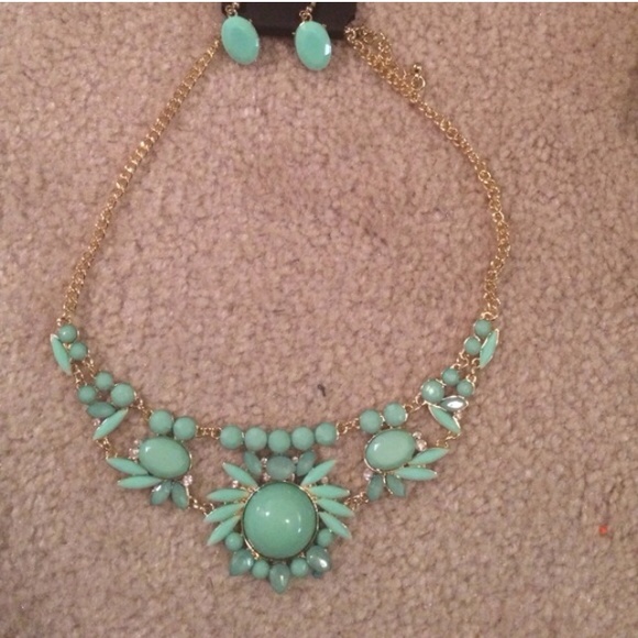 Mint Statement Necklace set