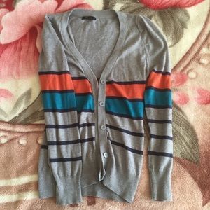 Button up striped sweater