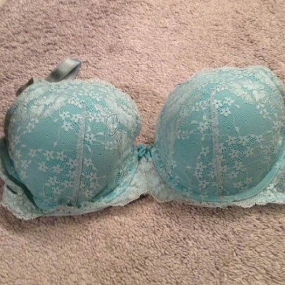 VS blue teal lace bra