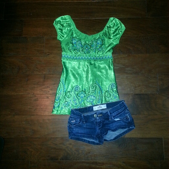 Green Tie Back Top