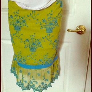 Betsey Johnson Basket Embroidered Skirt