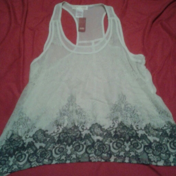 White tank top with lace