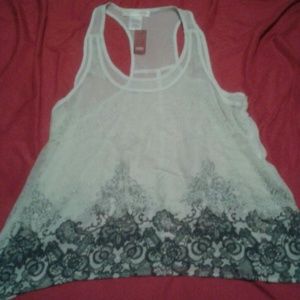 White tank top with lace