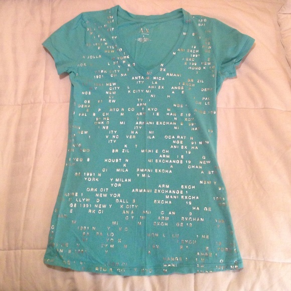Teal Armani Exchange Tee Shirt