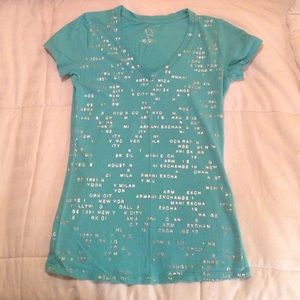 Teal Armani Exchange Tee Shirt