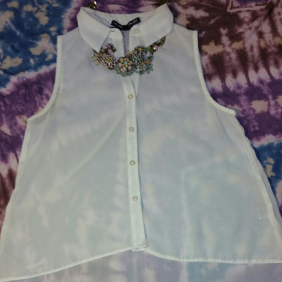 Summer clearence!  Sheer hi/low blouse