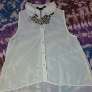 Summer clearence!  Sheer hi/low blouse