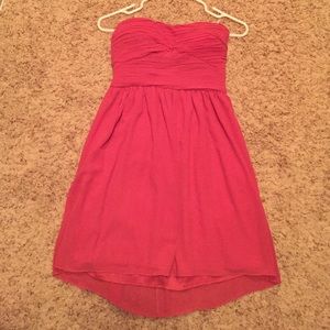 Coral strapless party dress