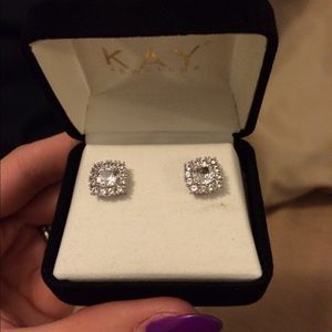White sapphire earrings