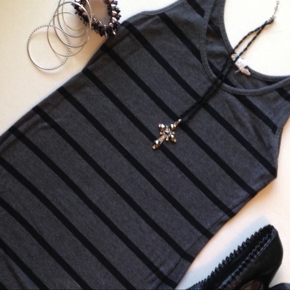 Black and Gray Striped Dress