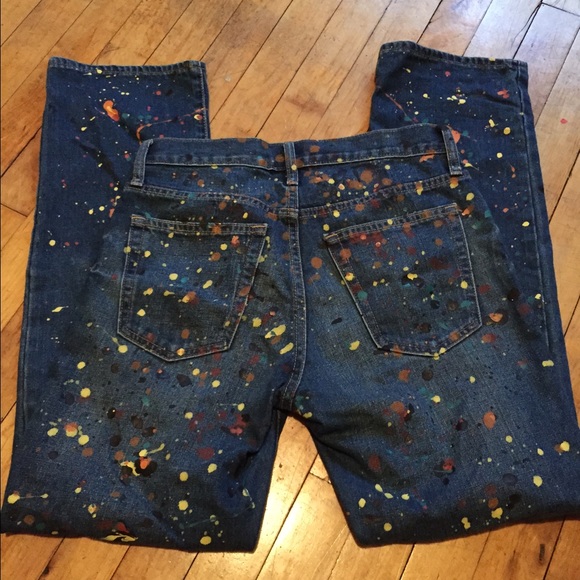 70 off Old Navy Denim Old Navy Denim Paint Splattered Jeans Size 28