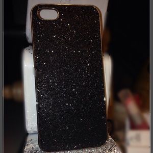 Black glittered iPhone case