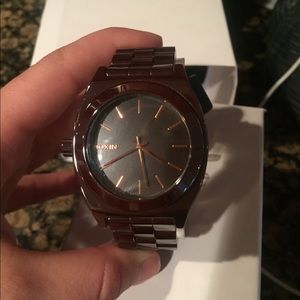 Women's Ceramic Nixon Watch in Cherry Chocolate