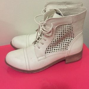 Cream booties from pacsun