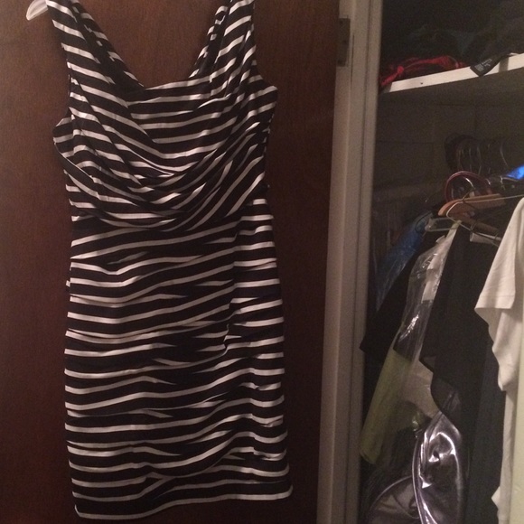 Express Stripped Ruffled Dress