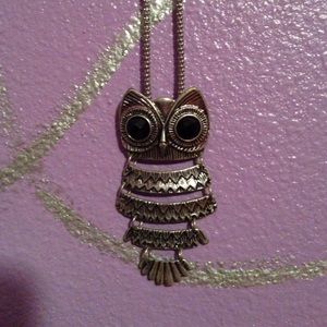 Long owl necklace