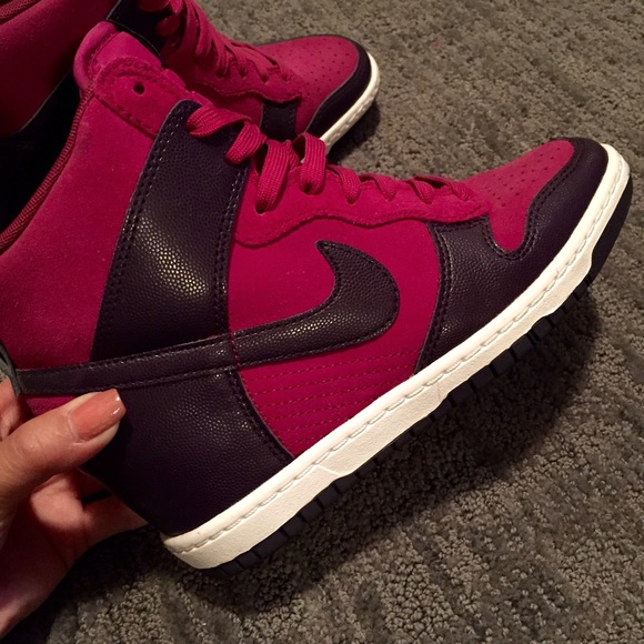 Nike Shoes - Nike Dunk Sky Hi High Top Sneakers Pink/Purple