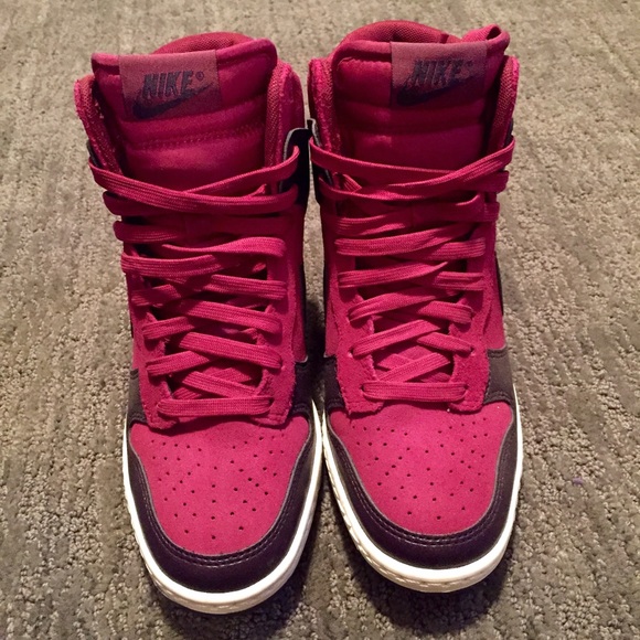Nike Dunk Sky Hi High Top Sneakers Pink/Purple - Picture 3 of 3