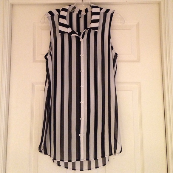 Beetlejuice style sleeveless top
