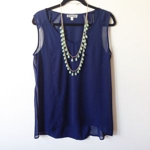 🎀 Nordstrom Semi Sheer Blue Top