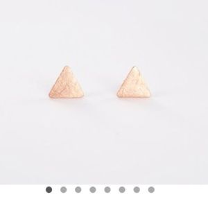 Simple delicate triangle earrings. Rose gold
