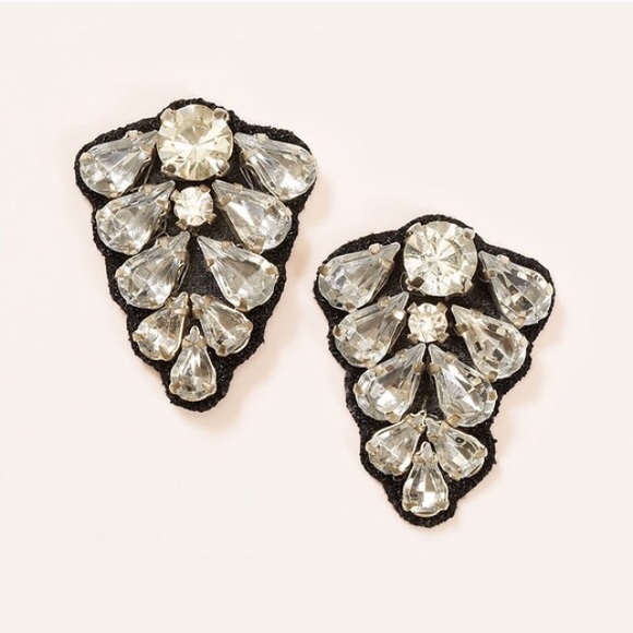 Crystal Fabric Back Earrings - Picture 2 of 3