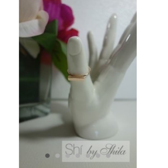 Gold plated bar ring - Picture 1 of 4