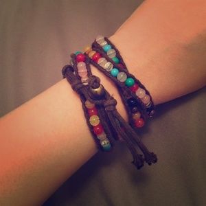 Beaded wrap festival bracelet