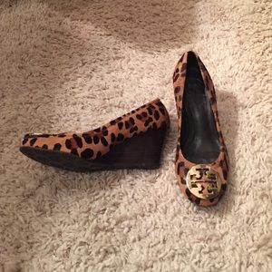 Tory Burch Animal Print "Sally" Wedge