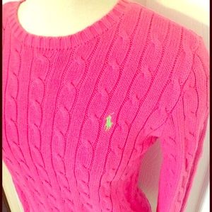Ralph Lauren Hot Pink Knit Top Sweater
