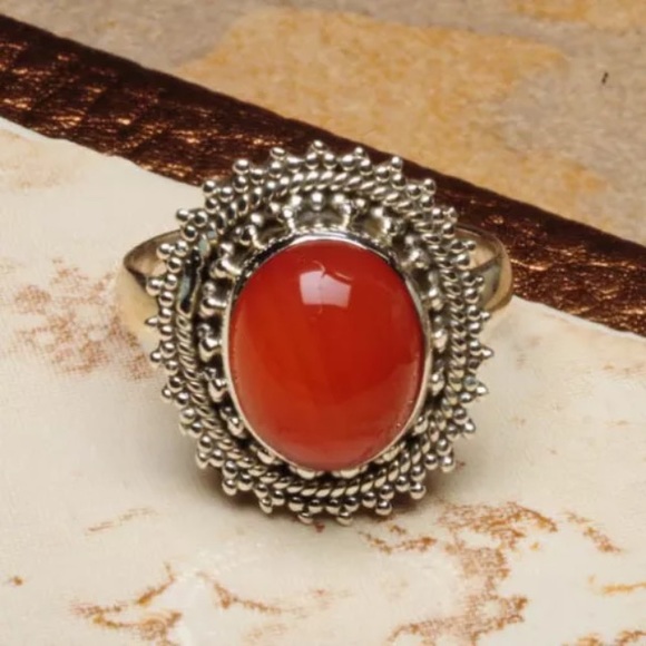 Sterling Silver Carnelian  Ring