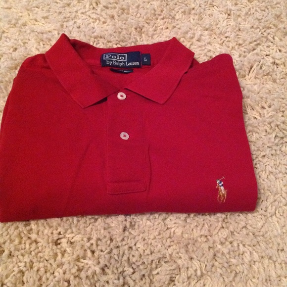 Men's red polo