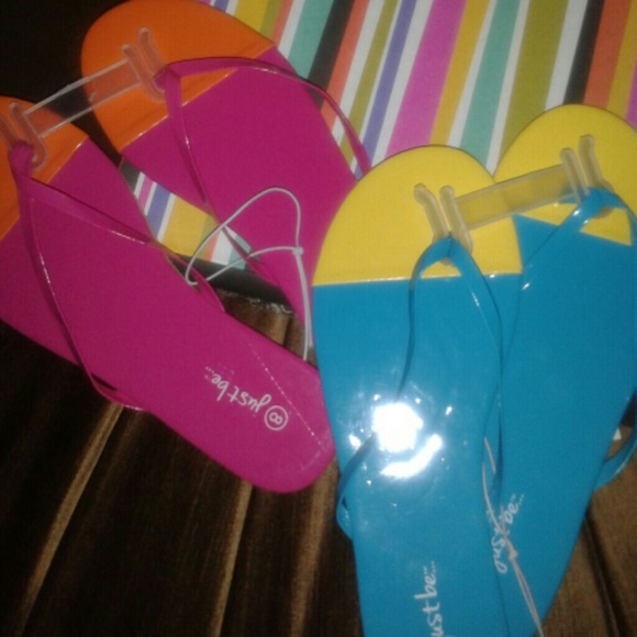 Thong Style Flip Flop Sandals *Pink / Tangerine* - Picture 3 of 3