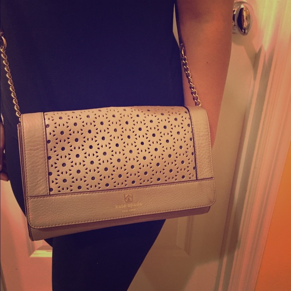 Kate spade taupe color cross body handbag
