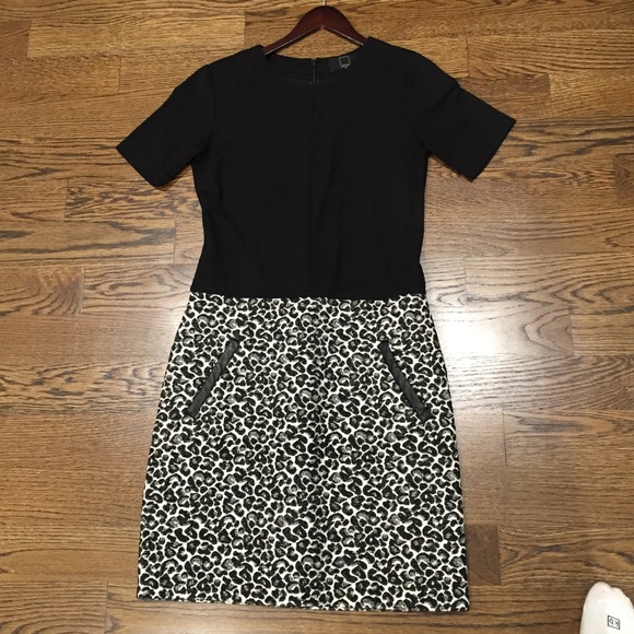 Black cheetah printed dress.