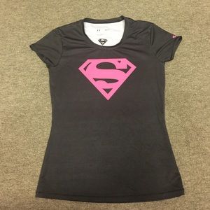 Pink superman under armour