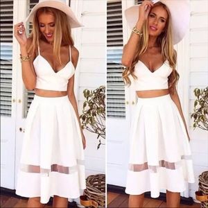 Midi skirt and crop top