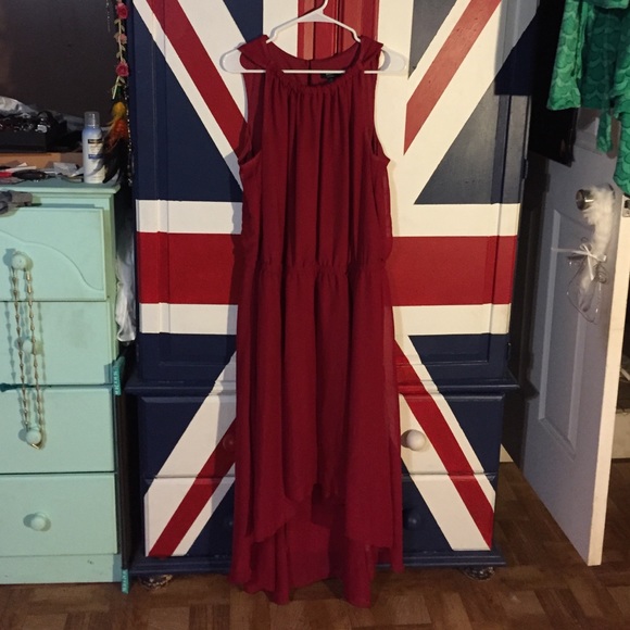 Red hi-lo dress