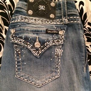 Miss Me light wash rhinestone Bootcut jeans
